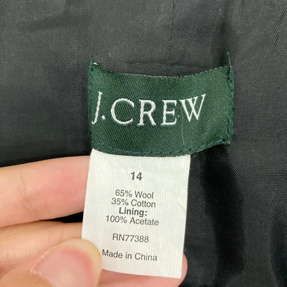 J. Crew Women's Black Wool Blend Long Line Jacket Blazer size 14 Office Career - Picture 2 of 10